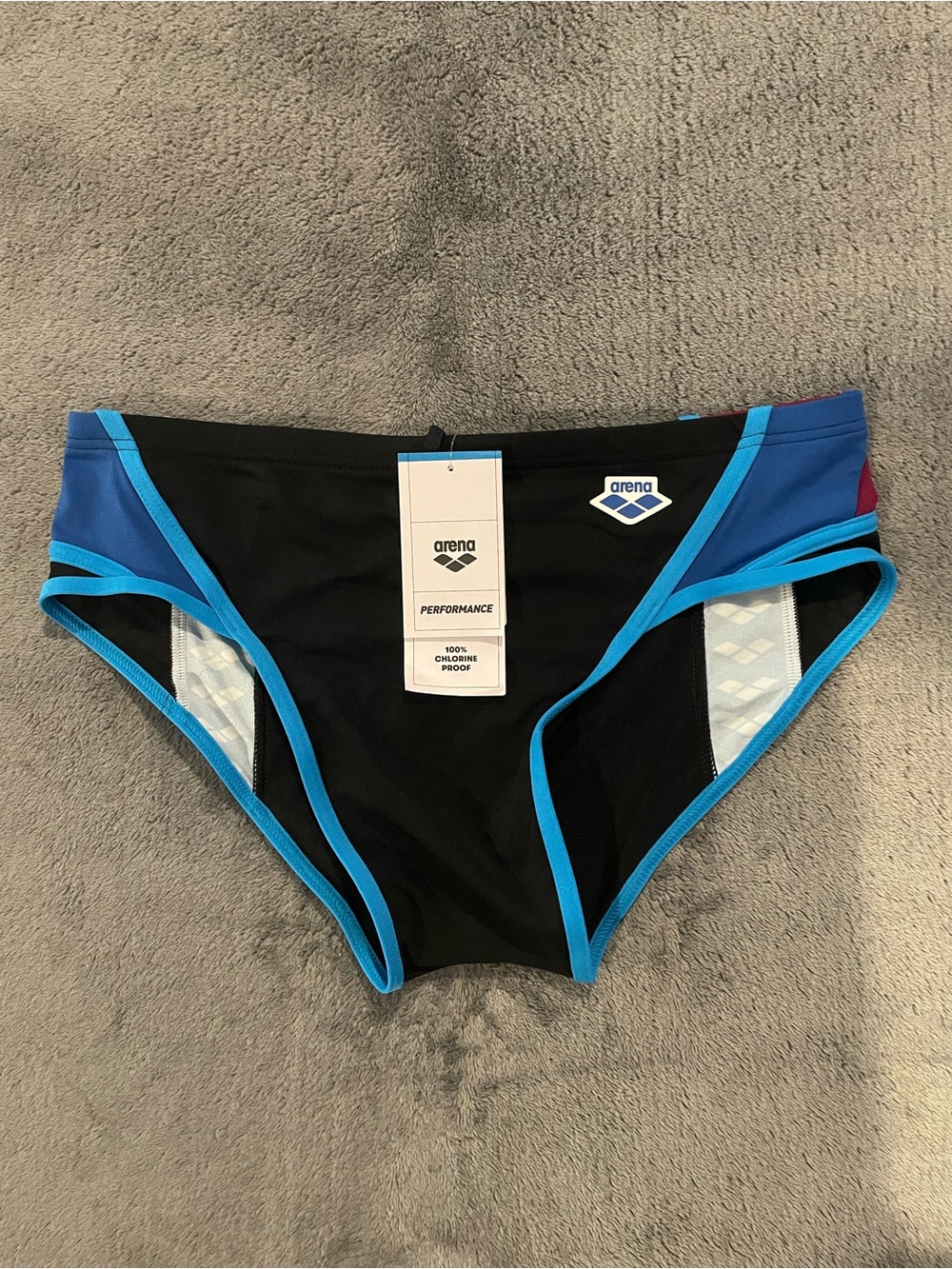 Arena Icons Swim Briefs Swimsuit Men’s US Size 38 Black Red Blue Drawstring